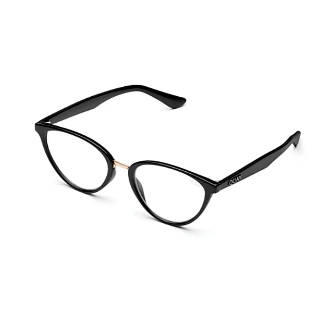 Quay BlueLight Rumours Cat Eye Glasses Black NWT